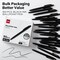 deli Pens Bulk, 50 Pack Retractable Ballpoint Pens, 1.0MM Black Ink,Smooth Writing, No Bleed, Comfortable Grip for Home,Office & School Use